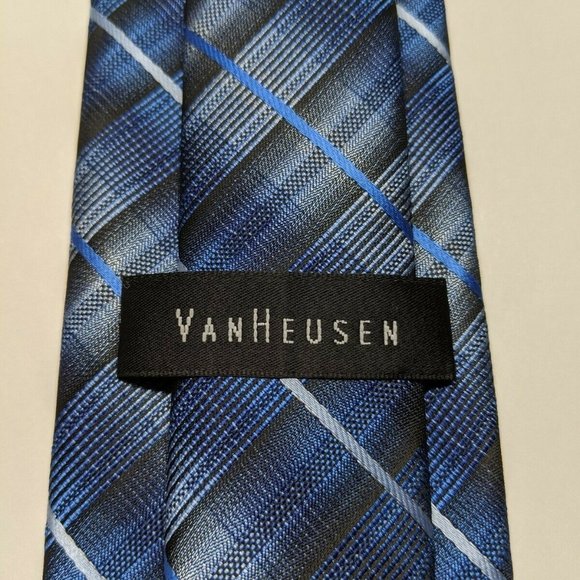 Van Heusen Plaid/Check Polyester Skinny Necktie - Picture 4 of 5